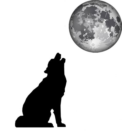 Wolf Howling At The Moon Outline Blog Animals Volle Maan
