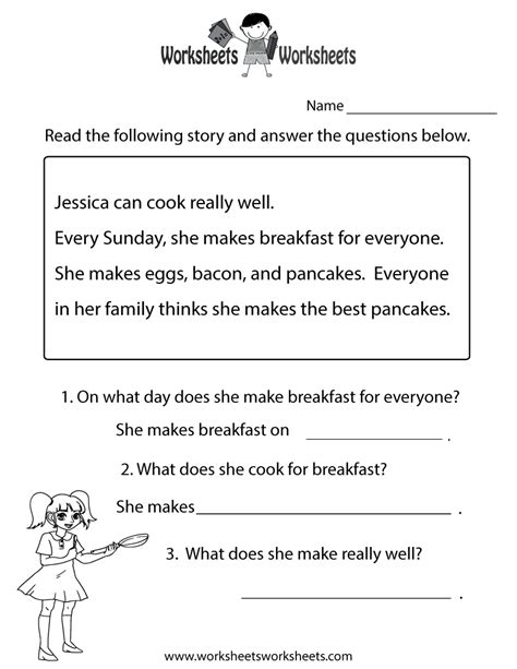 Elementary, beginners, intermediate, secondary and advanced. Reading Comprehension Test Worksheet - Free Printable Educational Worksheet