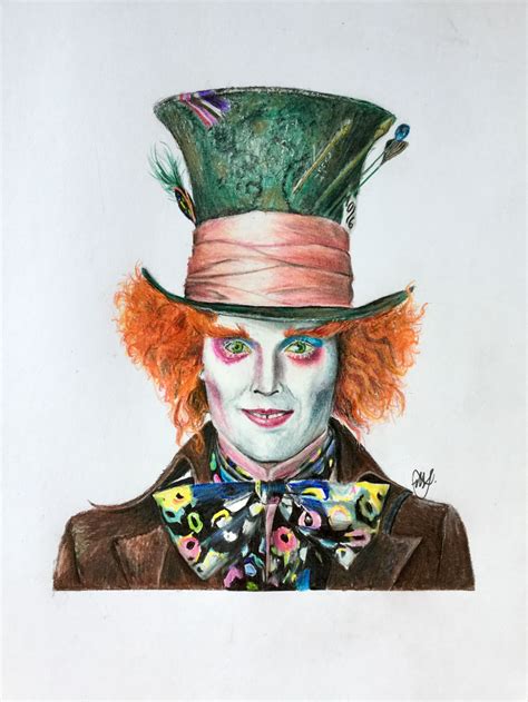 Colored Pencil Mad Hatter Drawing Artist Maxartist Mad Hatter
