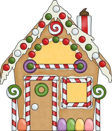 A Drawing Of A Gingerbread House With Candy And Candies On The Front Door