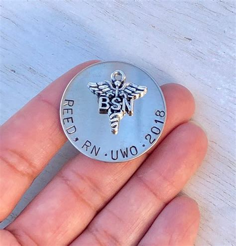 Hand Stamped Personalized Graduation Pins Rn Bsn Lvn Pa Rn Bsn