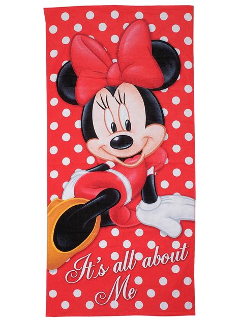 Disney Minnie Mouse Girls 58x28 Beach Towel Polka Dots Red
