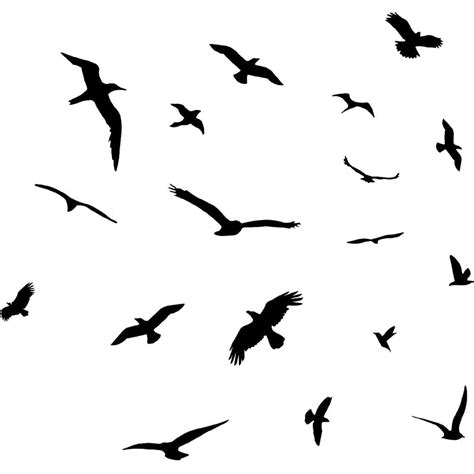 Flock Of Birds Flying Wall Decals Stickers Peel And Stick Wall Art