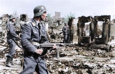 Luftwaffe Field Division Troops Move Through The Rubble At Stalingrad