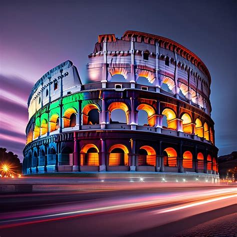 Premium Ai Image Illustration Long Exposure Of Colosseum Rome Italy