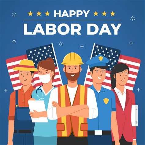 labor day celebration with various professions 4812370 vector art at vecteezy