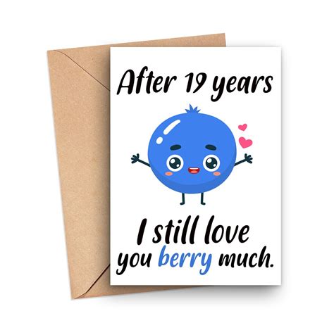 19th Anniversary Card Funny 19 Year Anniversary Card 19 Etsy