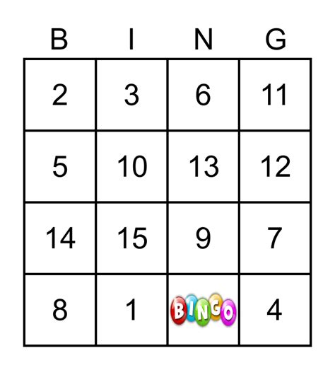 Play Bingo Numbers 1 15 Online Bingobaker