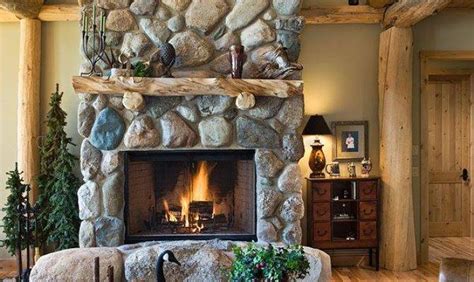Rustic Country Cabins Stone Fireplace Jhmrad 156054