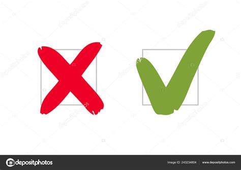 Dont Pros Cons Check Mark Red Cross Symbol — Stock Vector