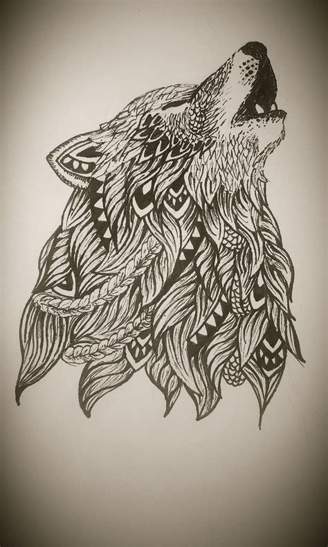 Zentangle Wolf Zentangle Art Pinterest