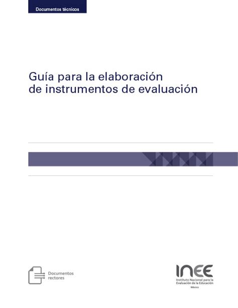 Guía Para La Elaboración De Instrumentos De Evaluación Inee