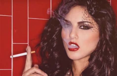 Sunny Leone Bollywood Celebrity And Porn Star Smoking Cigarette And Cigar