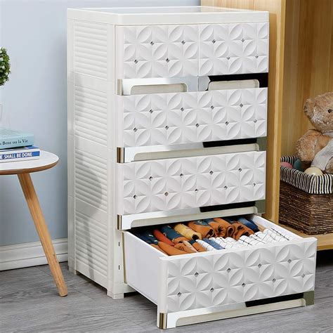 Nafenai Plastic Drawers Dresser Storage Cabinet With 6