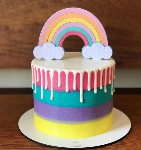 Topo De Bolo Tema Arco Iris