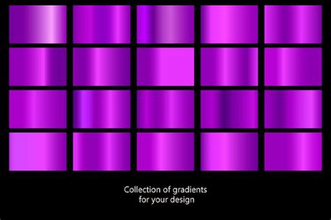 Set Of Purple Metallic Textures Premium Vector
