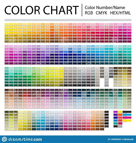Color Chart Print Test Page Color Numbers Or Names Rgb Cmyk