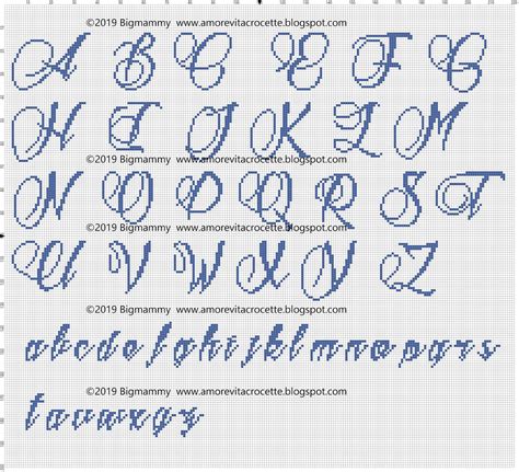 Amorevitacrocette Cross Stitch Alphabets