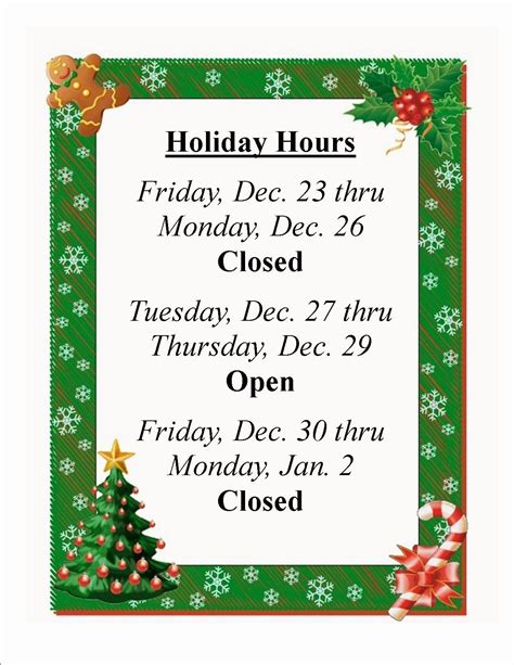 Holiday Closed Sign Template