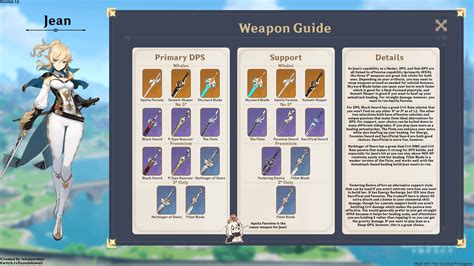 Jean Weapon Selection Guide For All Monetization Types Rgenshinimpact