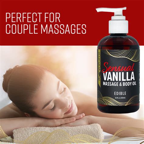 sensual vanilla massage and body oil edible iq natural