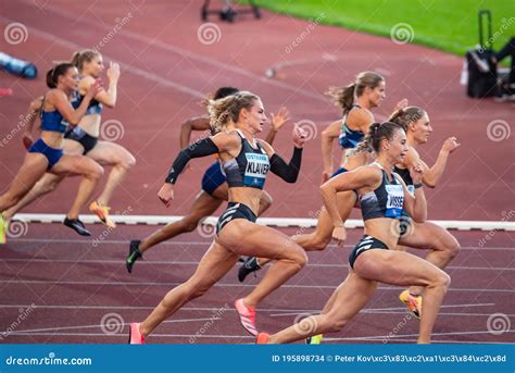 ostrava czech republic september 8 2020 sprinters race professional track and field sprint