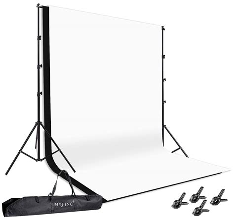 HYJ INC Photo Background Support System With X Ft Backdrop Stand Kit Cotton Muslin