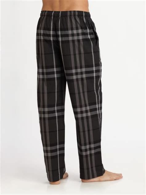 Burberry Checkprint Pajama Pants In Black For Men Lyst
