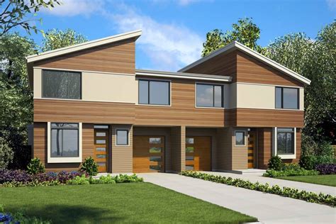 Builder Preferred Modern Style Duplex House Plan 7224 Wellton
