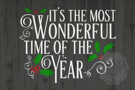 Itu2019s The Most Wonderful Time Of The Year Svg Dxf Christmas Holidays Winter Celebration Text