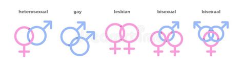 Set Of Sexual Orientation Vector Symbols Pink And Blue Icon Signs