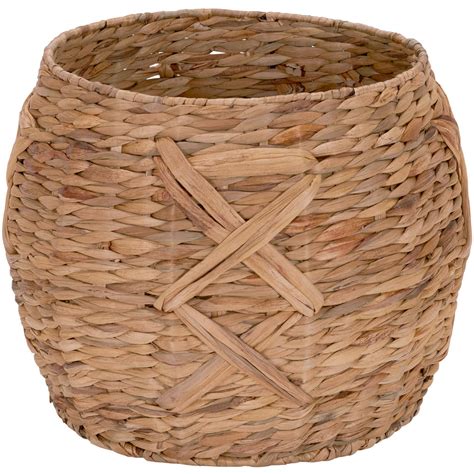 Household Essentials X Weave Round Wicker Floor Basket
