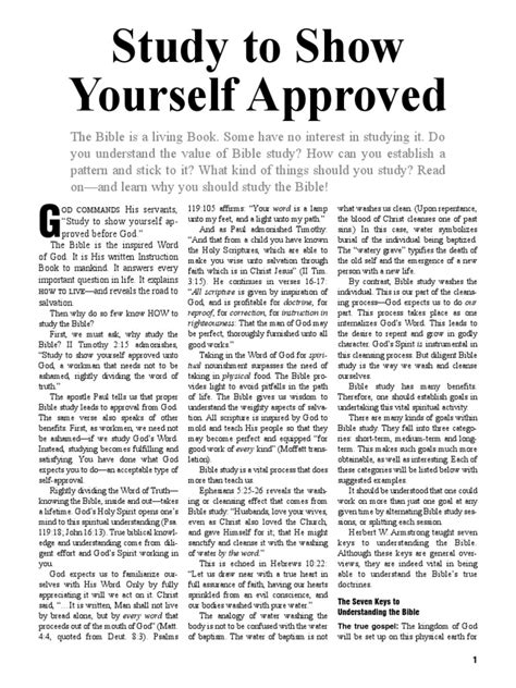 Study To Show Yourself Approved Pdf Baptism Bible
