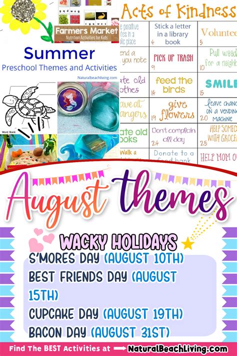 August Preschool Themes With Lesson Plans And Activities Natural