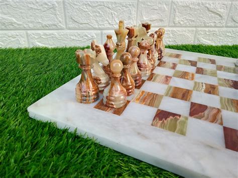 Handmade Marble Chess Set Indoor Adult Chess Game Marble Chess Etsy