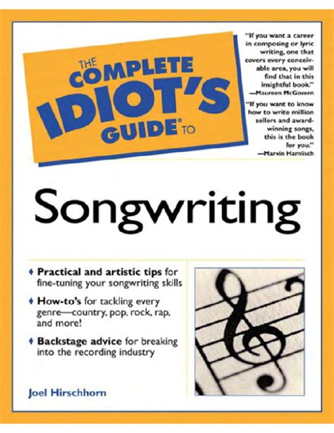 pdf complete idiot s guide to songwriting thyra rin