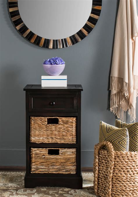 Safavieh Carrie 1 Drawer Storage Side Table With 2 Baskets