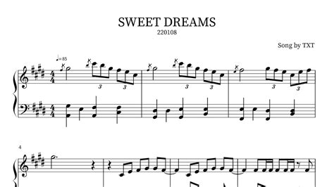 Txt 투모로우바이투게더 Sweet Dreams Piano Sheet 鋼琴譜피아노 악보 Youtube