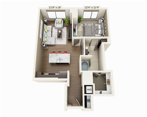 When expanding the house, remember that the married couple should have their own bedroom, just as seniors, and each child need their own child's room. One Bedroom A1F-PH | Apartment floor plans, House architecture design, Sims 4 house design