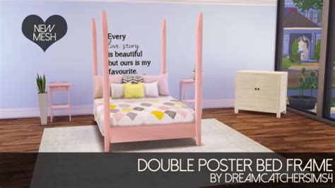 Dreamcatchersims4 Sims 4 Bedroom Four Poster Bed Frame Sims 4 Beds