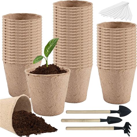 Zeedix 100pcs 3in Peat Pots For Plant Seed Starter 100