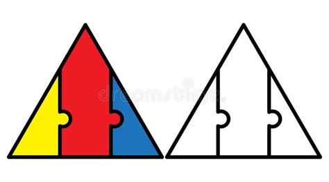 3 Pieces Puzzle Triangle Diagram Colorful Puzzle Seamless Background
