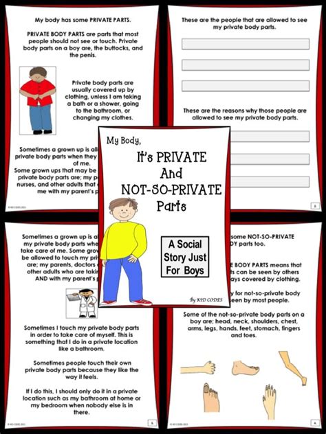 Printable Private Parts Social Story