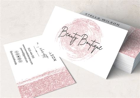 Business Cards Template Editable Boutique Business Card Etsy