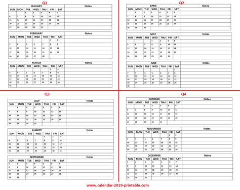 Printable Calendar Q1 2020 Calendar Printables Free Templates