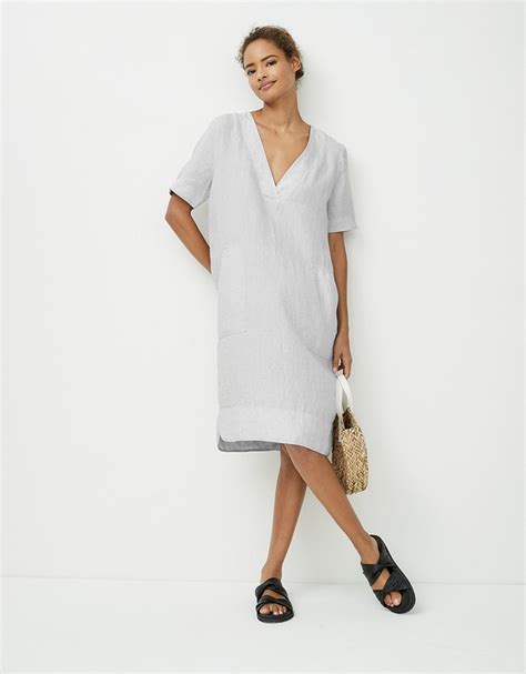 Linen V Neck Dress All Clothing Sale The White Company Us