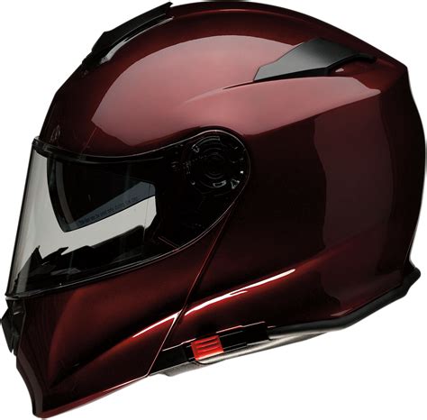 Z1r Solaris Unisex Gloss Wine Red Fullface Modular Motorcycle Riding