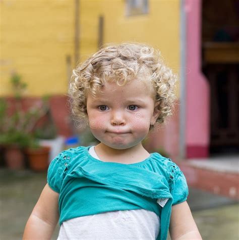 Blonde Girl With A Funny Expression Stock Photo Image Of Chilhood