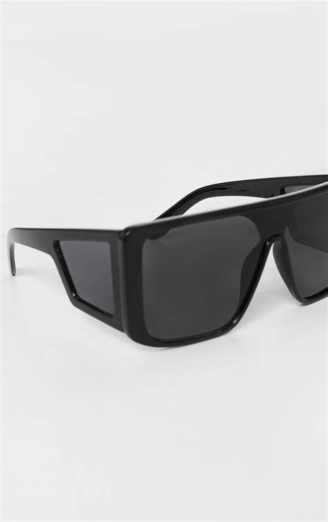 Black Triple Lens Squareframe Sunglasses Prettylittlething