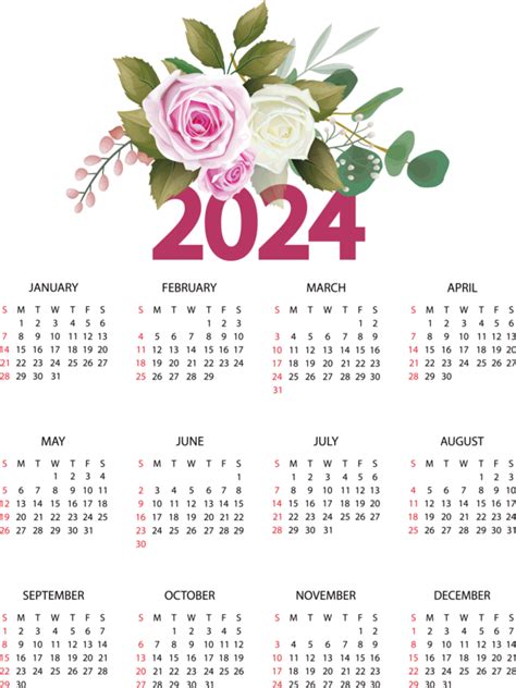 Free Calendar 2024 Printable Floral 2024 Calendar Printable